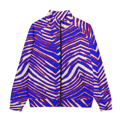 Chaqueta de cuello alto con estampado de cebra Zubaz de los Buffalo Bills de la NFL, manga raglán, algodón GSM