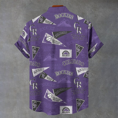 Colorado Rockies Stand Collar Shirt in 110GSM Imitation Flax for Ultimate Comfort and Style