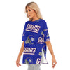 New York Giants Women's Short Sleeve T-Shirt with Hem Split for Casual Style
