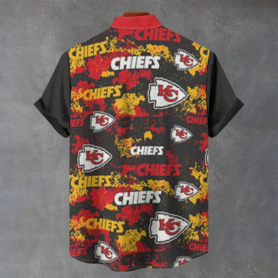 Kansas City Chiefs Stand Collar Shirt|110GSM Imitation Flax