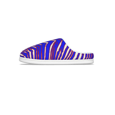 Pantuflas de felpa para hombre con estampado de cebra de los Buffalo Bills de la NFL