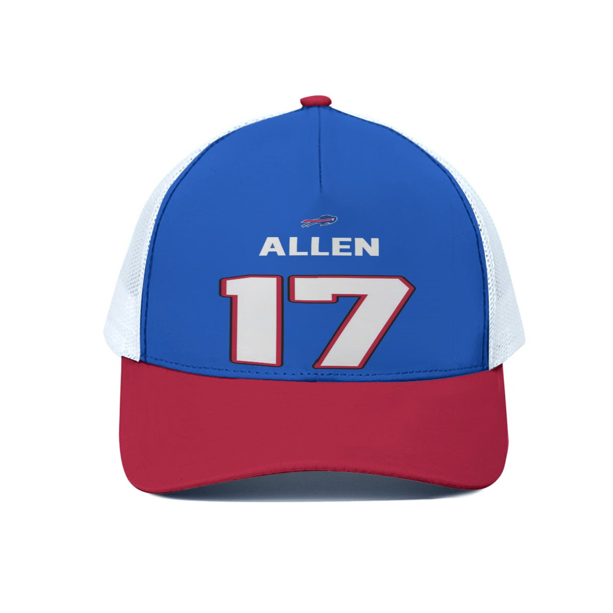 Buffalo bills 17 Josh Allen  Unisex Trucker Hat With White Half-mesh