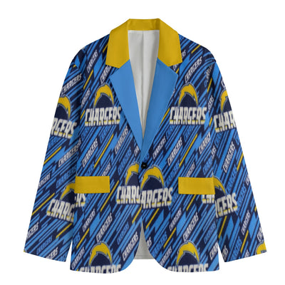 Blazer de cuello de solapa plana de Los Angeles Chargers
