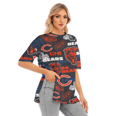 Chicago Bears NFL Football Women's Short Sleeve Hem Split T-Shirt
