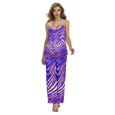 Conjunto de pijama de tirantes para mujer con estampado de cebra de los Buffalo Bills de la NFL