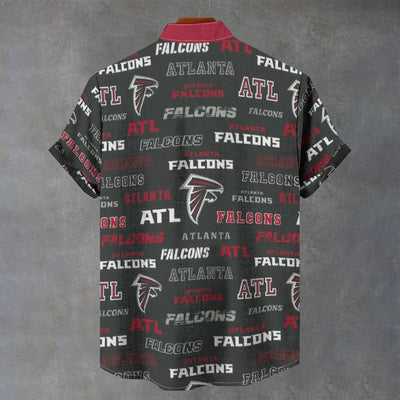 Atlanta Falcons Stand Collar Shirt|110GSM Imitation Flax