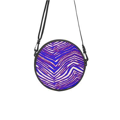 Nfl Football Buffalo Bills zubaz zebra print  Round Satchel Bag