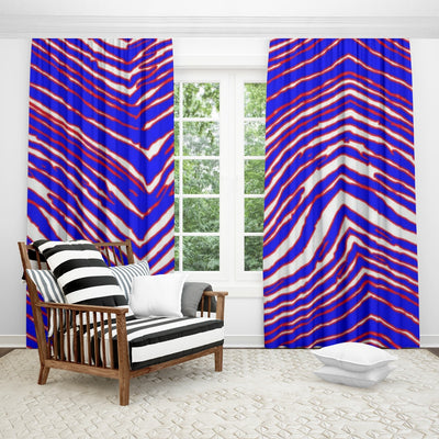 Nfl Football Buffalo Bills zubaz zebra print  Curtains with Hooks (Large Size)