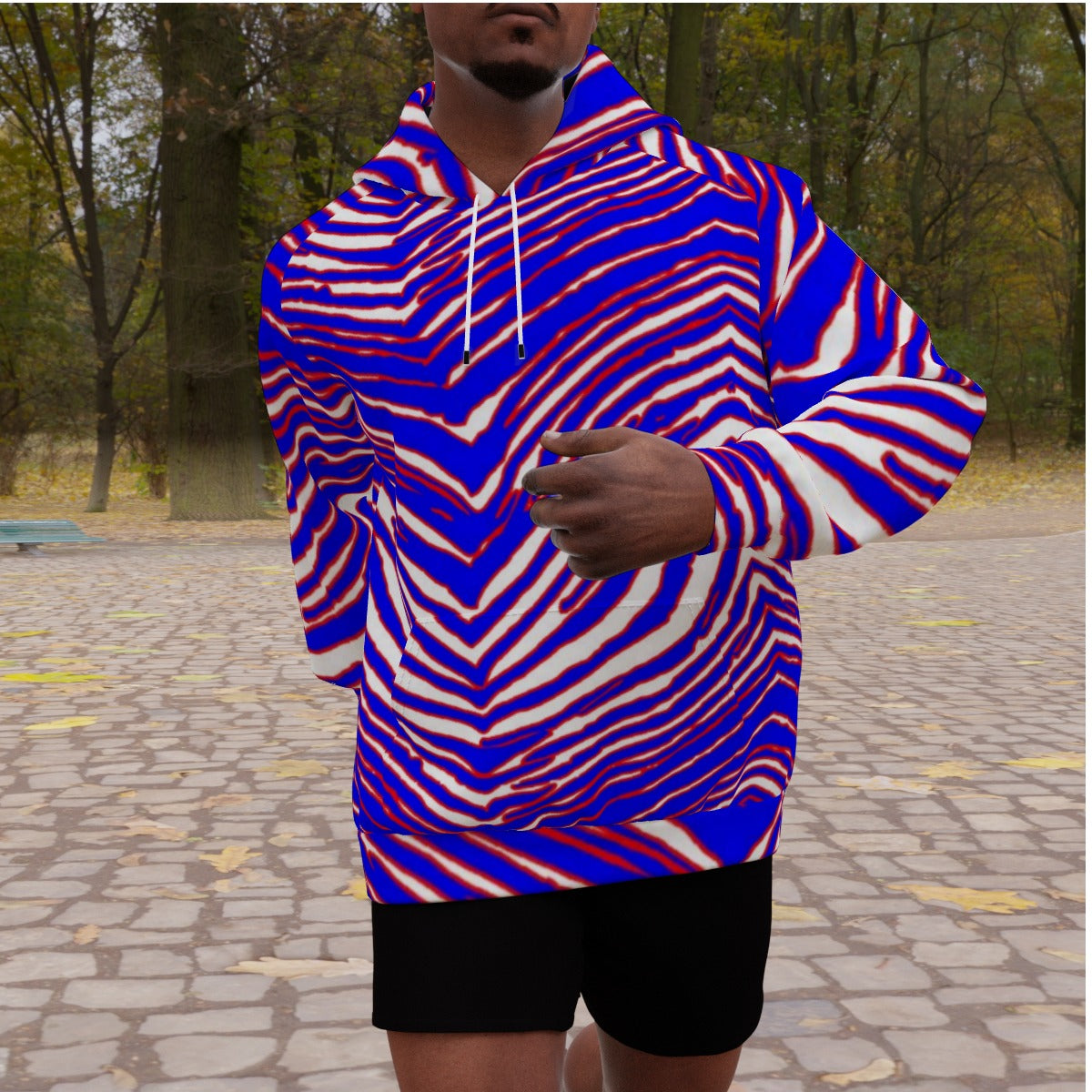 Sudadera con capucha raglán de forro polar grueso con estampado de cebra de los Buffalo Bills de la NFL