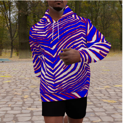 Nfl Football Buffalo Bills zubaz zebra print Heavy Fleece Raglan Hoodie