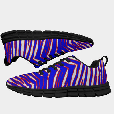 Zapatillas deportivas de fútbol americano de la NFL Buffalo Bills Zubaz con estampado de cebra y suela negra