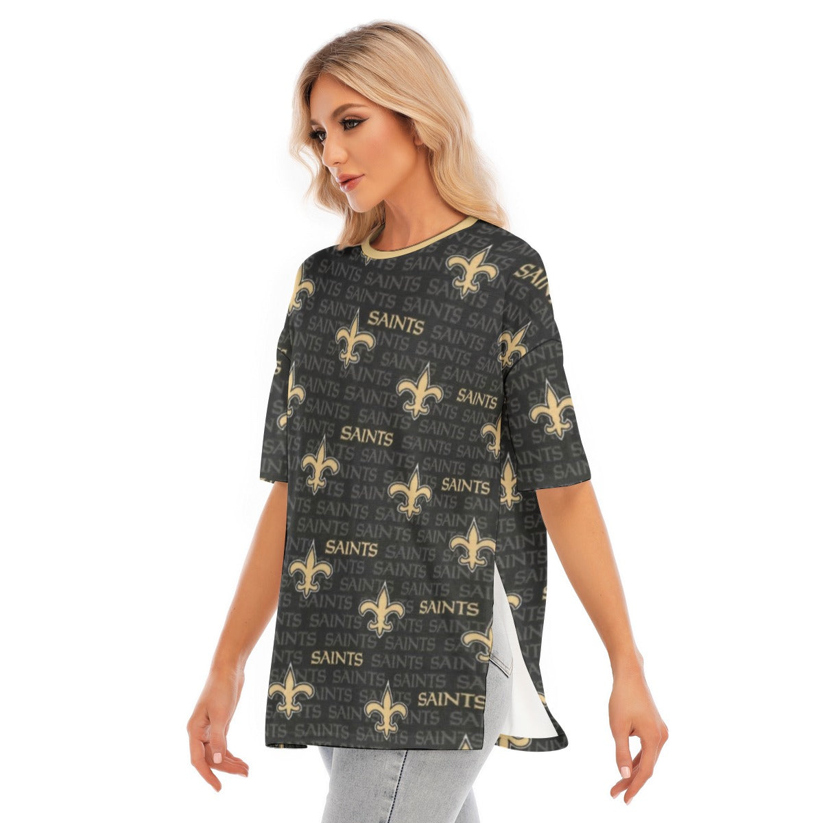 New Orleans Saints Women's Split Hem Short Sleeve T-Shirt