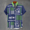 Seattle Seahawks Stand Collar Shirt|110GSM Imitation Flax