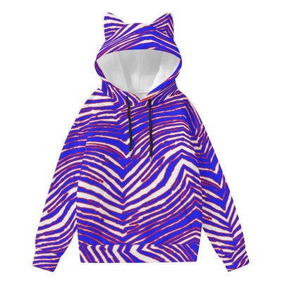 Sudadera con capucha para mujer Buffalo Bills NFL Zubaz con orejas decorativas