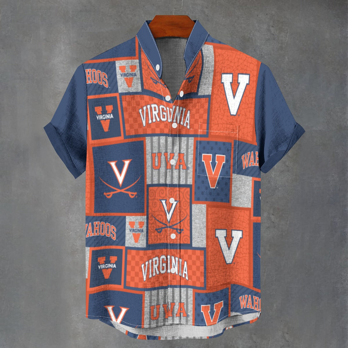 University of Virginia Cavaliers Stand Collar Shirt in 110GSM Imitation Flax