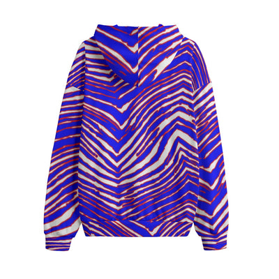 Sudadera con capucha unisex de forro polar con estampado de cebra de los Buffalo Bills de la NFL