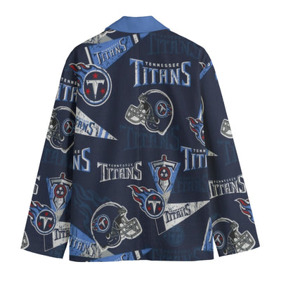 Blazer de cuello de solapa plana de los Tennessee Titans