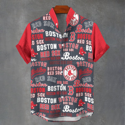 Boston Red Sox Stand Collar Linen Style Shirt for Ultimate Comfort