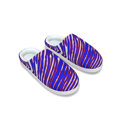 Pantuflas de felpa con estampado de cebra de los Buffalo Bills de la NFL