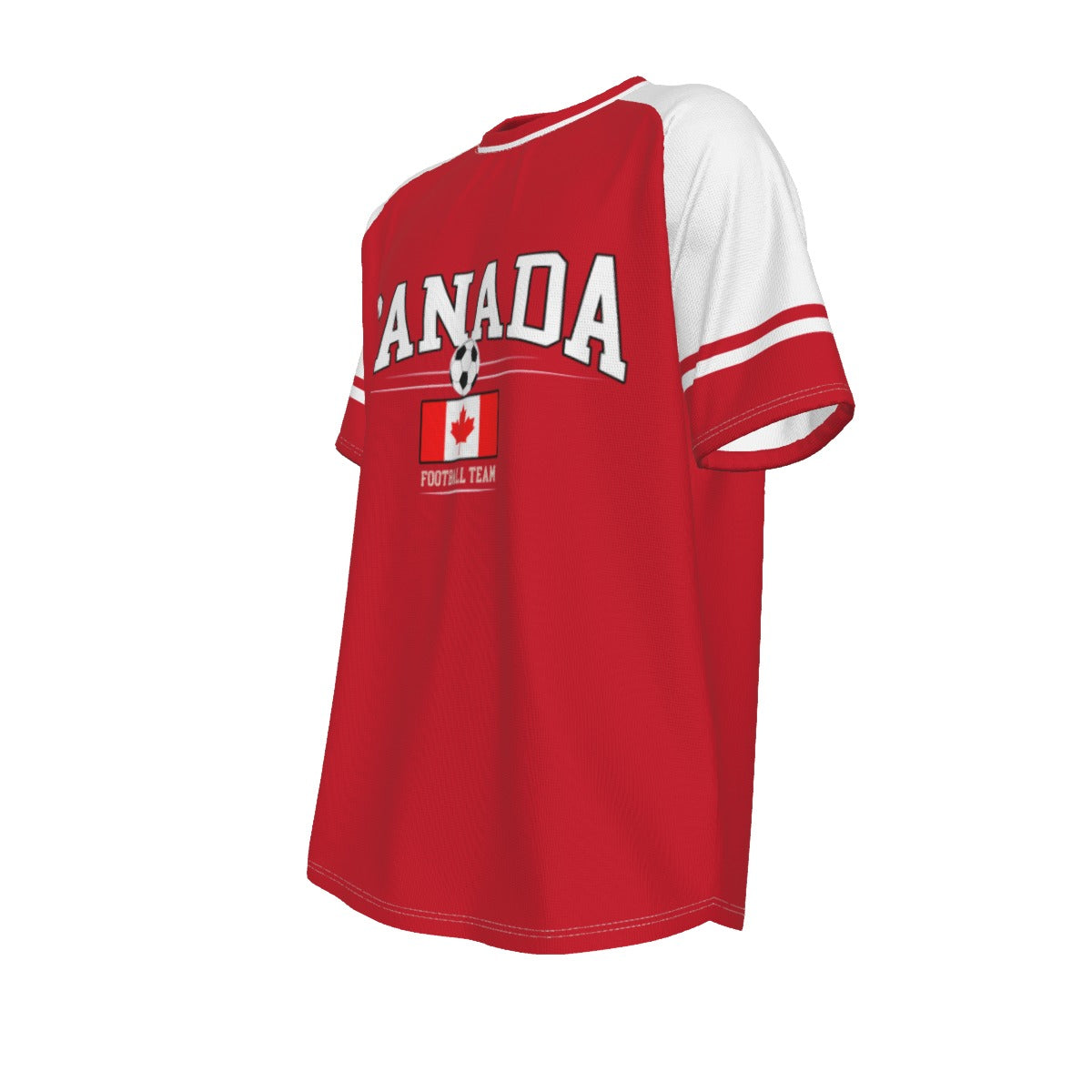Camiseta de manga corta con cuello redondo de la selección nacional de fútbol de Canadá