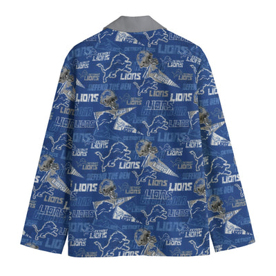 Blazer de cuello de solapa plana de los Detroit Lions