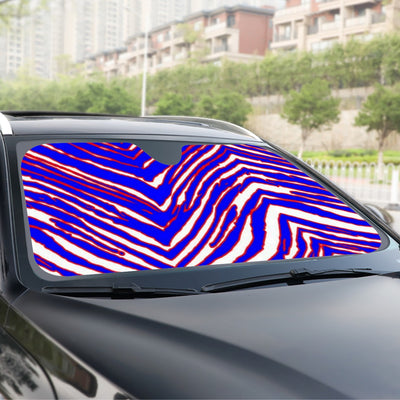 Nfl Football Buffalo Bills zubaz zebra print  Windshield Sunshade | 137cm(53.9”)