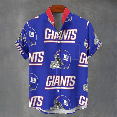 New York Giants Stand Collar Shirt|110GSM Imitation Flax