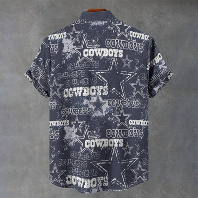 Dallas Cowboys Stand Collar Shirt|110GSM Imitation Flax