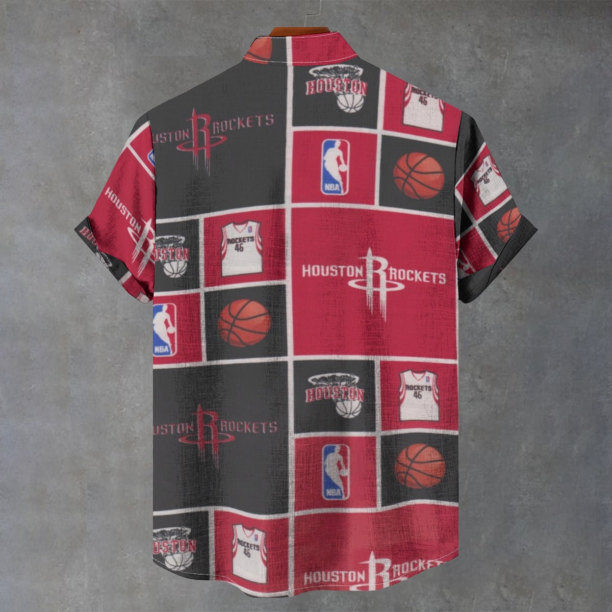 Houston Rockets Stand Collar Shirt|110GSM Imitation Flax
