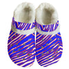 Zuecos clásicos con estampado de cebra y forro polar de los Buffalo Bills de la NFL