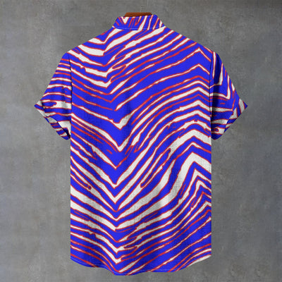 Camisa de cuello alto con estampado de cebra Zubaz de los Buffalo Bills para hombre: ropa llamativa de la NFL para el día del partido.