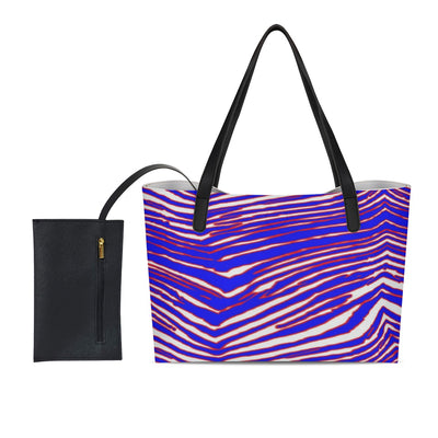 Nfl Football Buffalo Bills zubaz zebra print  Shopping Tote Bag With Black Mini Purse