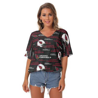Arizona Cardinals Women's V-Neck Bat Sleeve Blouse for All-Day Comfort