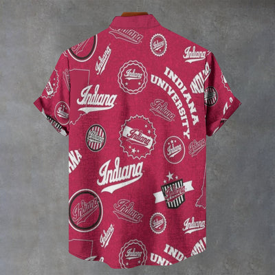 Indiana University Bloomington - Hoosiers Collar Shirt|110GSM Imitation Flax
