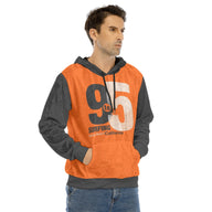 Orange varsity 95 California surfing Pullover Hoodie | Velvet