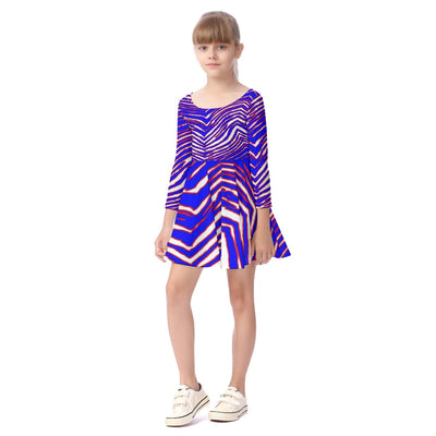 Vestido infantil de manga larga con estampado de cebra de los Buffalo Bills de la NFL