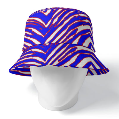 Sombrero de pescador con estampado de cebra de los Buffalo Bills de la NFL, con doble cara