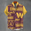 Washington Commanders Stand Collar Shirt|110GSM Imitation Flax