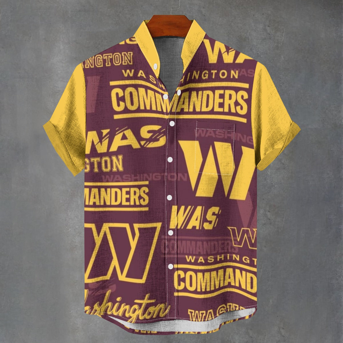 Washington Commanders Stand Collar Shirt|110GSM Imitation Flax