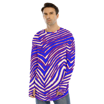 Camiseta de manga larga sin dedos para hombre con estampado de cebra de los Buffalo Bills de la NFL