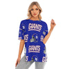 New York Giants Women's Short Sleeve T-Shirt with Hem Split for Casual Style