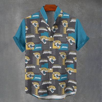 Jacksonville Jaguars Stand Collar Shirt|110GSM Imitation Flax