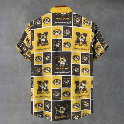 University of Missouri Tigers Stand Collar Shirt in Imitation Flax 110GSM