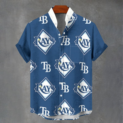 Tampa Bay Rays Stand Collar Shirt in 110GSM Imitation Flax for Ultimate Comfort and Style