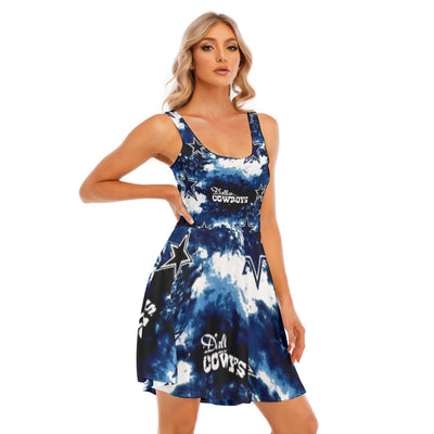 Nfl Football Dallas Cowboys tie dye Women's Tank Vest Dress