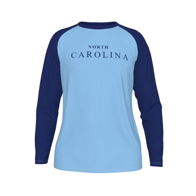 Universidad de Carolina del Norte en Chapel Hill - Camiseta de manga larga con mangas raglán de los Tar Heels