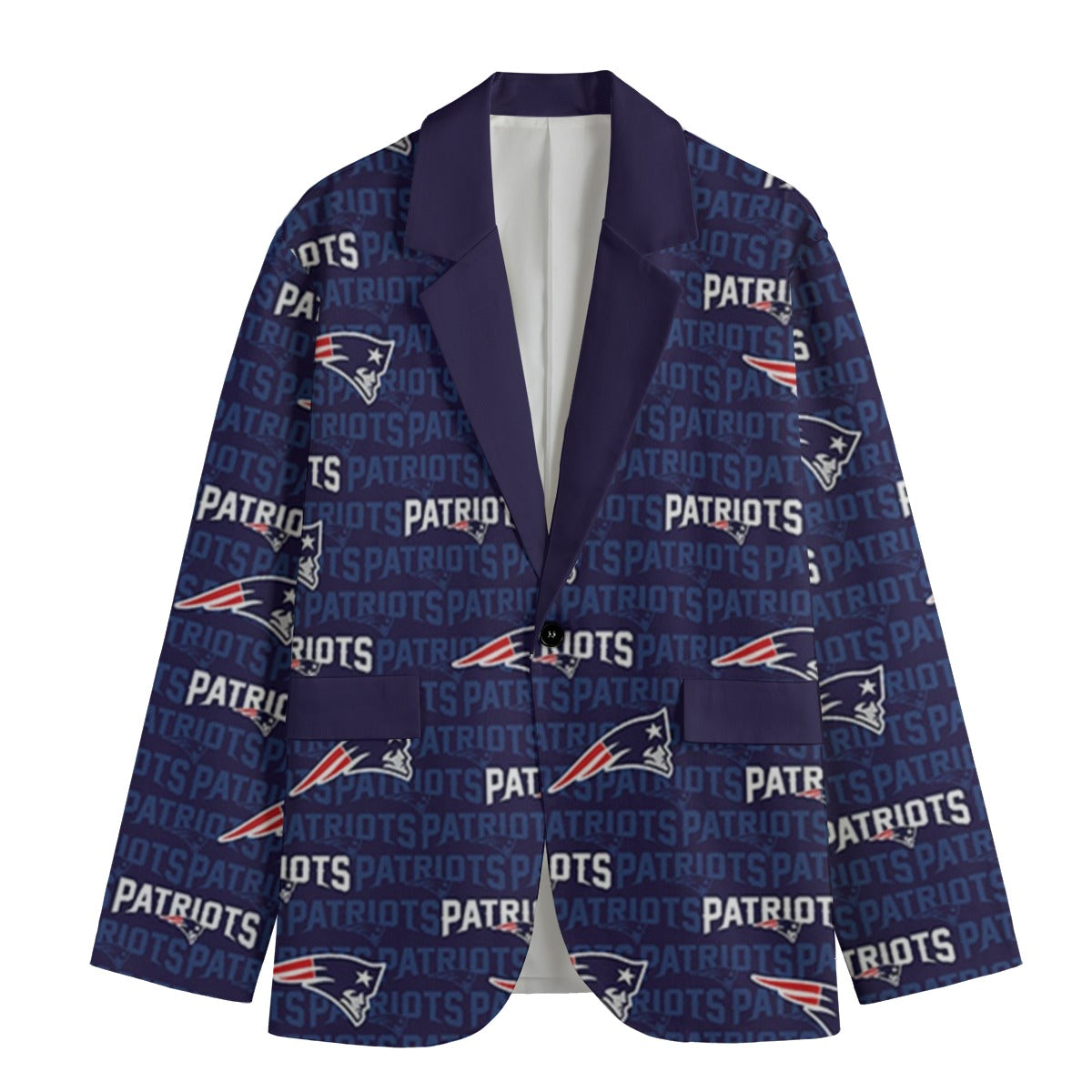 New England Patriots Flat Lapel Collar Blazer