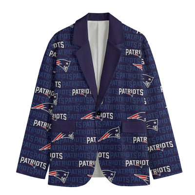 Blazer de cuello de solapa plana de los New England Patriots
