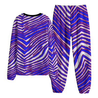 Pijama unisex grueso con estampado de cebra de los Buffalo Bills de fútbol americano de la NFL