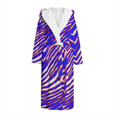 Albornoz unisex de franela con capucha y estampado de cebra de los Buffalo Bills de la NFL